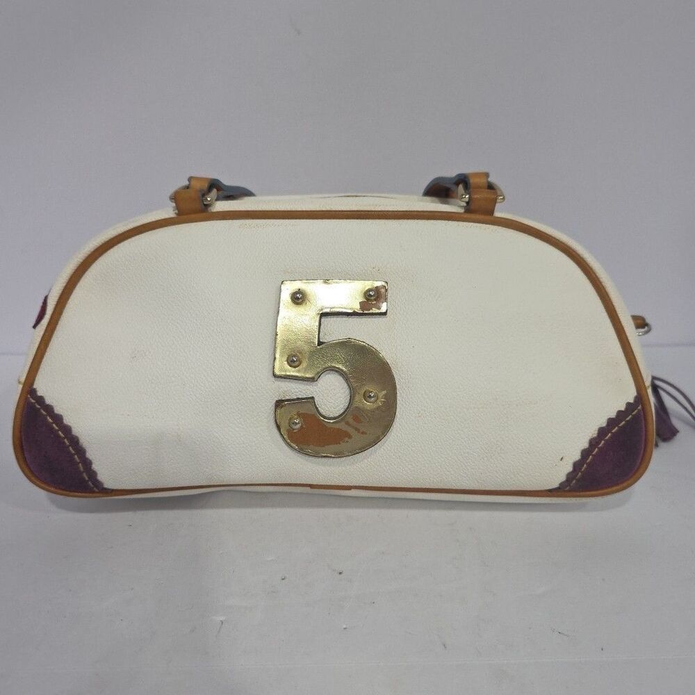 Vintage Dooney & Bourke x Lindsay Lohan White Y2K Shoulder Charm Bag Rare! - Picture 5 of 16